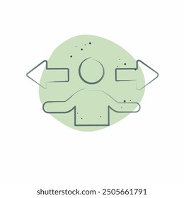 Icon Direction. related to Choice symbol. Color Spot Style. simple illustration