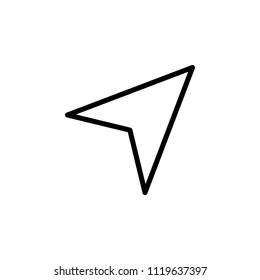 The icon of direction. Simple outline icon illustration, vector of direction for a website or mobile application