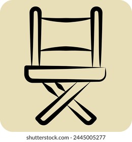 Icon Director Chair. related to Entertainment symbol. hand drawn style. simple design illustration
