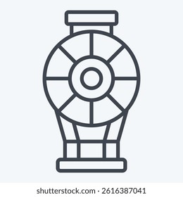 Icon Dirigible. related to Vehicle symbol. line style. editable
