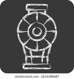Icon Dirigible. related to Vehicle symbol. chalk Style. editable