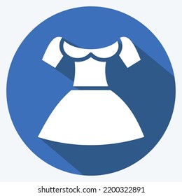 Icon Dirndl. suitable for education symbol. long shadow style. simple design editable. design template vector. simple illustration