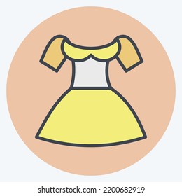 Icon Dirndl. suitable for education symbol. color mate style. simple design editable. design template vector. simple illustration