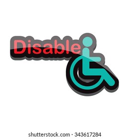 icon disable text design on white background isolate vector illustration eps 10