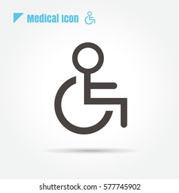 icon disabled Medical on white background and logo