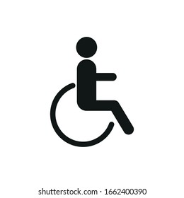 Icon of a disabled patient. Simple vector illustration.