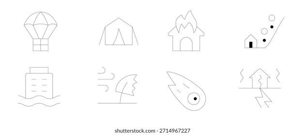 icon Disaster Line vector illustration