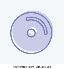 Icon Disc. suitable for music symbol. two tone style. simple design editable. design template vector. simple symbol illustration