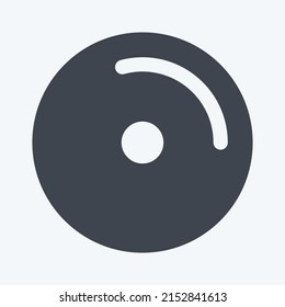 Icon Disc. suitable for music symbol. glyph style. simple design editable. design template vector. simple symbol illustration