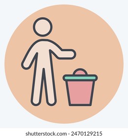 Icon Discard. related to Delete symbol. color mate style. simple design illustration