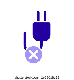Ícone desconectado, isolado contra um plano de fundo limpo.