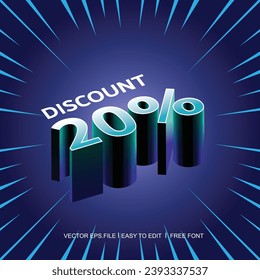 icon discount 3d vector template 2