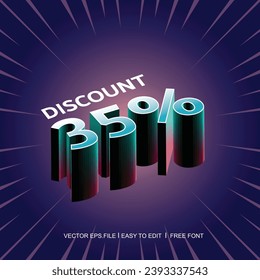 icon discount 3d vector template 2