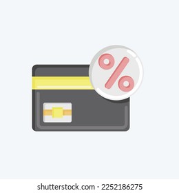Icon Discount Card. related to Online Store symbol. flat style. simple illustration. shop