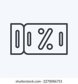 Icon Discount Coupon. related to Contactless symbol. Line Style. simple design editable. simple illustration