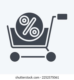 Icon Discount. related to Online Store symbol. glyph style. simple illustration. shop