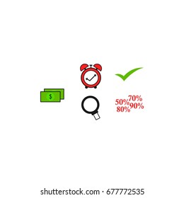 icon discount set vector design