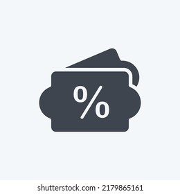 Icon Discount. suitable for Business symbol. glyph style. simple design editable. design template vector. simple symbol illustration