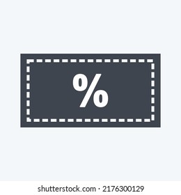 Icon Discount. suitable for digital web symbol. glyph style. simple design editable. design template vector. simple symbol illustration