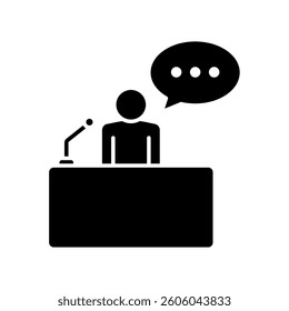 Icon a discourse, isolated against a clean background.