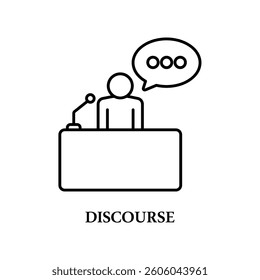 Icon a discourse, isolated against a clean background.