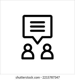 Icon Discussion, Outline, Flat Icon Logo Illustration Vector Isolated. Suitable for Web Design, Logo, App.