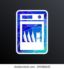 icon dishwasher dishe washer vector kitchen clean.
