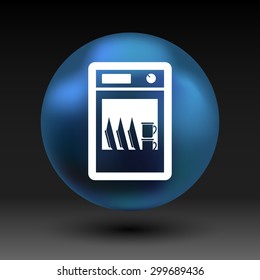 icon dishwasher dishe washer vector kitchen clean.