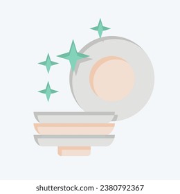 Icon Dishwasher. related to Cleaning symbol. flat style. simple design editable. simple illustration