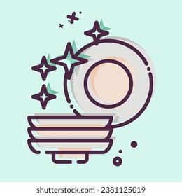 Icon Dishwasher. related to Cleaning symbol. MBE style. simple design editable. simple illustration