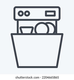 Icono Lavavajillas. adecuado para el símbolo Kitchen Appliances. estilo de línea. diseño simple editable. vector de plantilla de diseño. ilustración simple