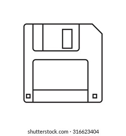 icon of diskette - simple vector design of floppy disk