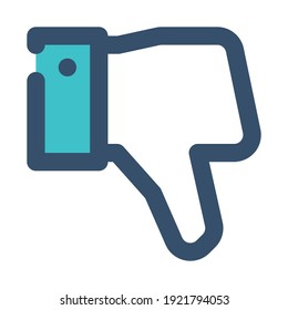 icon dislike using filled line style and blue color
