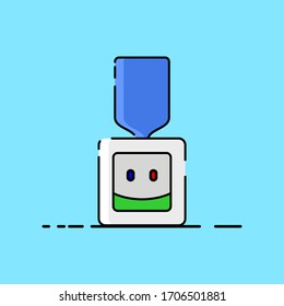 Diseño plano del dispensador de iconos. Icono dispensador. Un lugar para almacenar agua. Diseño de iconos en un estilo plano y minimalista