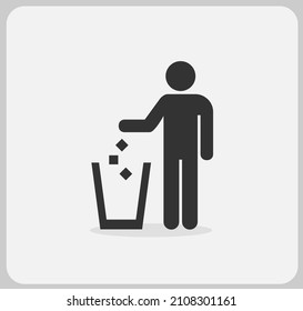 icon dispose of trash , trash logo in vector illustration for app and website