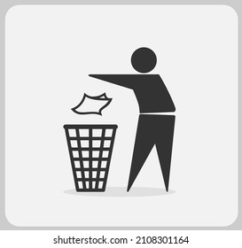 icon dispose of trash , trash logo in vector illustration for app and website