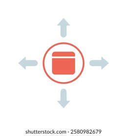 Icon a distribution, isolated against a clean background.