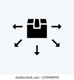 Icon Distribution. suitable for education symbol. glyph style. simple design editable. design template vector. simple illustration