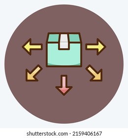 Distribución de iconos. adecuado para el símbolo educativo. estilo plano. diseño simple editable. vector de plantilla de diseño. ilustración simple