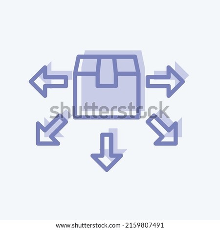 Icon Distribution. suitable for education symbol. two tone style. simple design editable. design template vector. simple illustration