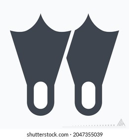 Icon Diver Foot - Glyph Style - Simple illustration, Editable stroke, Design template vector, Good for prints, posters, advertisements, announcements, info graphics, etc.