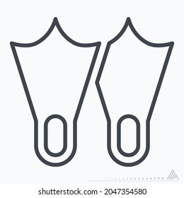 Icon Diver Foot - Line Style - Simple illustration, Editable stroke, Design template vector, Good for prints, posters, advertisements, announcements, info graphics, etc.