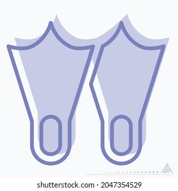 Icon Diver Foot - Two Tone Style - Simple illustration, Editable stroke, Design template vector, Good for prints, posters, advertisements, announcements, info graphics, etc.