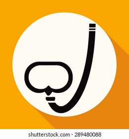 Icon Diver on white circle with a long shadow