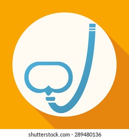 Icon Diver on white circle with a long shadow