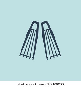 Icon of Diving Flippers. EPS-10.