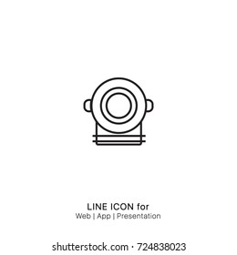 Icon Diving helmet line graphic design single icon vector