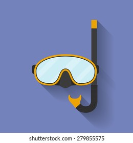 Icon of diving mask. Flat style