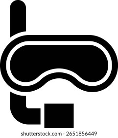 The icon of a diving mask, swimming or diving equipment is related to the theme of vacation, beach, sea, water sports, marine conservation, or promotion of tourist destinations.