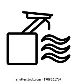 Icon Of Diving Stand. Bold outline design with editable stroke width. Vector Illustration.